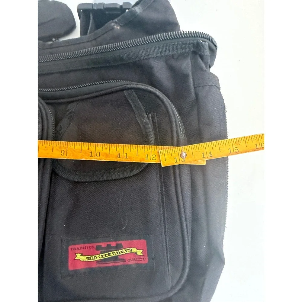 Writtenburg Black Canvas Tactical Messenger Bag Multi-Pocket Crossbody Utility